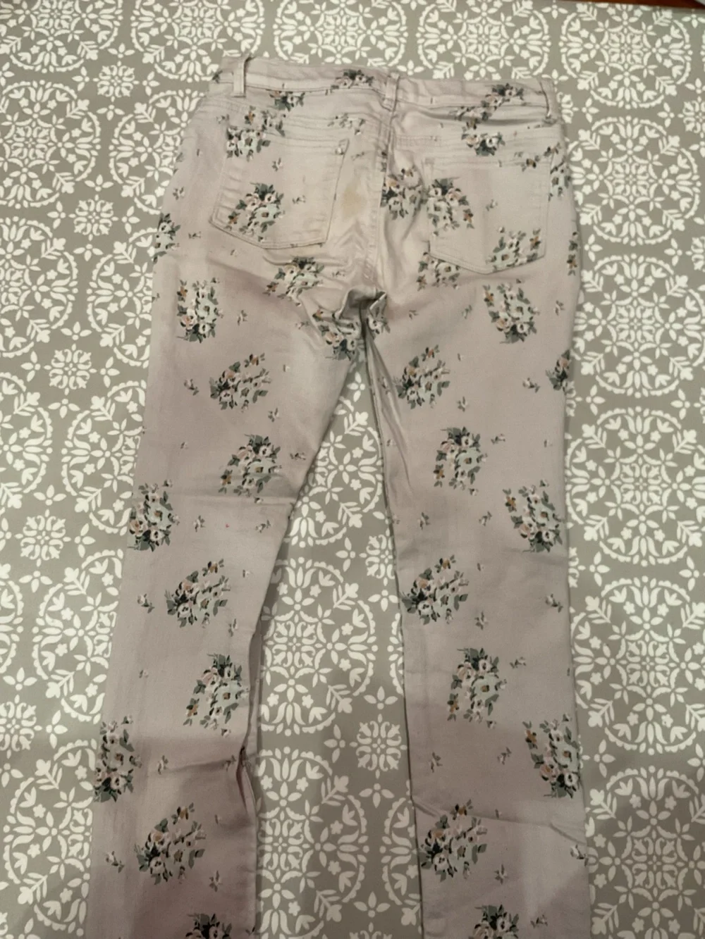 Old Navy Girls Mauve Floral Rockstar Jeggings Size 12 Regular